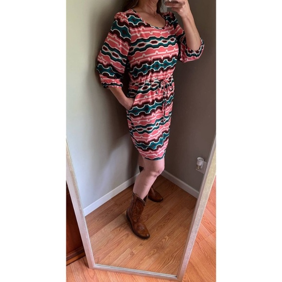 Peach Love Geometric patterned dress Size Medium - Picture 6 of 16